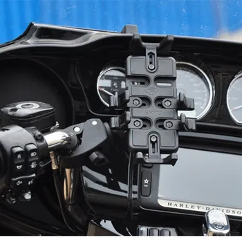 Malé Tvrdý-Pazúr Základne s Dlhými Dvojité Zásuvky Rameno Motocykel Univerzálny Prst Grip Telefón alebo Rádio Držiak pre GPS