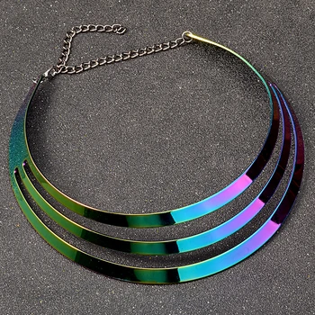 UDDEIN Maxi náhrdelník zliatiny duté sa farba kovový náhrdelník & prívesok strany šperky vintage collier vyhlásenie choker náhrdelník