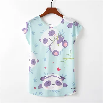 Leto Jeseň Ženy T-Shirts pre Dievčatá Harajuku Kawaii Roztomilý Štýl Bird Tlač Voľné T-shirt Nové Príležitostné Lady Krátky Rukáv Topy Čaj