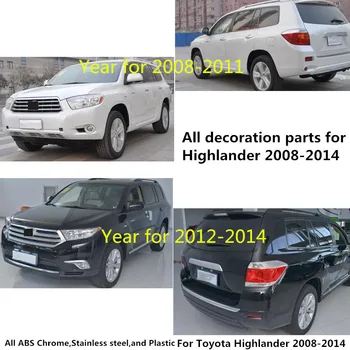 Pre Toyota Highlander 2008 2009 2010 2011 2012 2013 ABS Chrome Spätné Spätné Bočné Sklo, Zrkadlo Pokrytie Výbava Rám 2ks