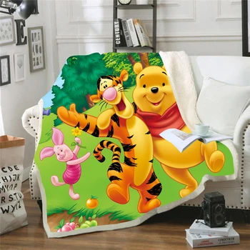 Disney Winnie Medveď Pet Tigger Dieťa Plyšové Deka Hodiť rozkladacia Pohovka Kryt Hodí pre Deti, Darčeky, Vianočné Dekorácie pre Domov