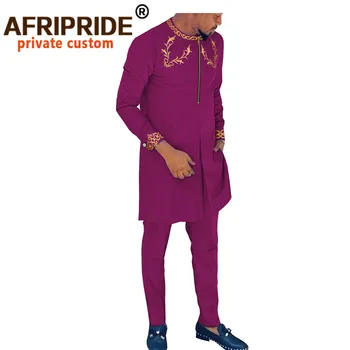 Afrických Mužov Tradičné Oblečenie pre Party, Svadba Dashiki Vytlačené Coats Ankara Nohavice 2 Dielna Sada Tribal Sako A2016050