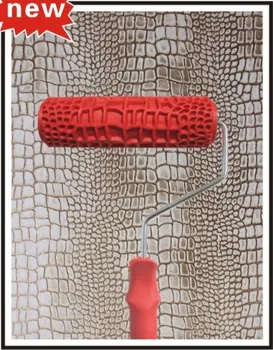 7 palcový Plastický Krokodílej Kože Maľovanie Valčekom s držiakom na Stenu, Dekorácie EG324