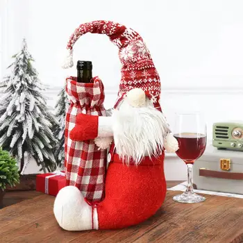 Vianočné Bábika Fľaša Vína Kryt šťastné a Veselé Vianoce, Výzdoba pre Domáce Christma 2020 Ozdoby Navidad Vianočné Darčeky Šťastný Nový Rok 2021