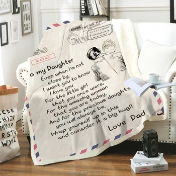 Fleece Deka na svoju Dcéru, Syn, Manželka List Vytlačený Deky Air Mail Prikrývky Pozitívne Povzbudenie a Lásku N25 20 Dropship