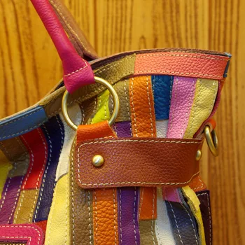 Vysoko Kvalitné Kožené Dámske Bežné Farebné Rôznorodému Dizajnu, Kabelka Náhodné šitie taška cez Rameno Žena Tote bag 355