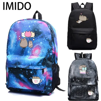 IMIDO Cute Cat Batohy pre Školy Dievčatá Veľkú Kapacitu Star Plecia Batoh Teenagerov, Laptop Tašky Multifunkčné Cestovná Taška