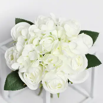 Hodváb Biely Skúmie Faux Kvetinovou Vôňou Domova Pivónia, Ruža Umelé Kvety Svadobný Stôl Vrchol Dekorácie