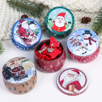 12PCS Vianočné Cukrovinky Plechovky Plech Box Darček Úložný Box Biscuit Jar Železa Môže Vianočný Darčekový Plechovky