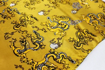 CISULI Silk Satin Dlhý Šál Pre Mužov 26X160cm Nové Desigual Zvierat Tlačený Vzor Golden Dragon Čína Hodváb