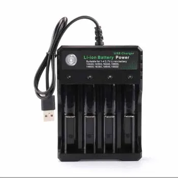 3,7 V 18650 Nabíjačky Li-ion batéria, 4 sloty USB nezávislé nabíjanie prenosných elektronických cigariet 18350 16340 nabíjačky batérií