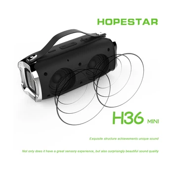 HOPESTAR H36 Mini Bluetooth Reproduktor Vonkajšie Prenosné, Nepremokavé Bezdrôtový Malý Reproduktor Hifi Bass Sound 3D Stereo Hudby Tf
