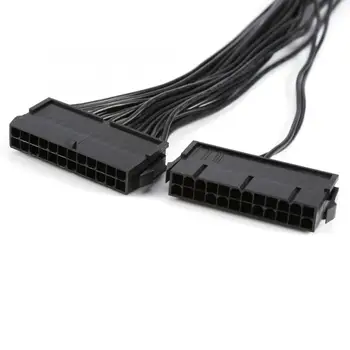 24Pin Ťažba Dual PSU Adaptér ATX Napájací zdroj Synchronizer, Kábel 30 cm, Samec Samica Konektor pre Banské 20+4pin