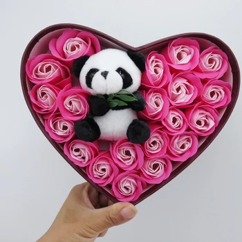 Ručné Roztomilá Panda plyšáka Mydlom Ruže Kvety Malé Kytice Darčeka Valentine ' s Narodeniny, Vianočné Darčeky