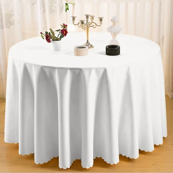 Vysoká kvalita Okrúhly obrus Biely pre Svadobné Udalosti banquet Hotel polyester Obyčajný Stôl Pokrytie Udalosti Dekorácie