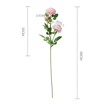 66 cm Dlhé Európskej Umelý Kvet 3 Hlavu Domov Hodváb Pivónia Svadobný Kvet Zahraničných Dekoratívne Ruže Kvet Party Dekor 1pcs