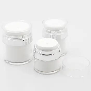 15 30 50 g Pearl White Akryl Airless Jar Kolo Kozmetický Krém na Jar Čerpadla Kozmetické Balenie Fľaša LX8995