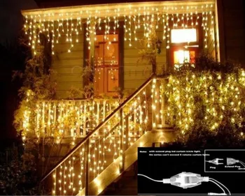 3,5 m Časti spotreba 0,3-0,5 m EÚ Plug Opony Cencúľ String Svetlá Nové Vianočné LED Osvetlenie Záhrady Vianoce Svadba Rideau Lumineux