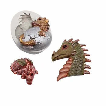3D Dinosaura Silikónové Formy Na DIY Ručne vyrábané Čokoládové Cookies Fondant Cupcake Zdobenie Fondant Nástroj Plesne