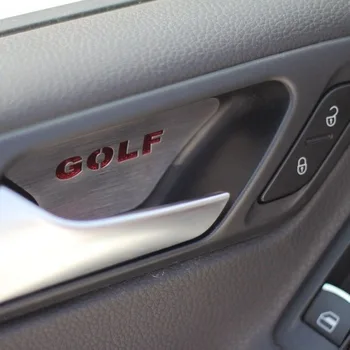 4pcs nehrdzavejúcej ocele interiéru vozidla rukoväť znak nálepka pre VW golf6 golf7