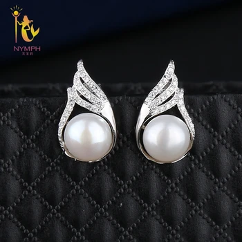[VÍLA] Veľké Prírodné Pearl Náušnice Perly Šperky Jemné Šperky 925 Silver Pravých Sladkovodných Pearl Náušnice Pre Ženy E1069