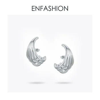 ENFASHION Geometrické Línie Stud Náušnice Pre Ženy, Zlatá Farba Kovu Conch Earings Módne Šperky 2020 Darčeky Kolczyki E201182