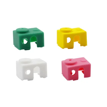 4pcs Nastaviť 3D Tlačiarne Lisovaných Hliníkových Roh Bloku Silikónové puzdro pre E3D V6 Blok Hotend Kovového puzdra Namontujte Farba radom