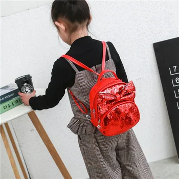 Nové flitrami cartoon luk detí aktovka školáčka odľahčený batoh ľahký batoh cestovné mini batoh