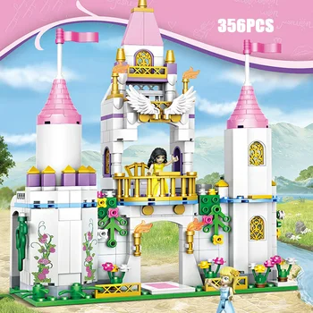 Romantický rozprávka Rosebush hrad stavebným princezná údaje tehly vzdelávania hračky pre dievčatá dary
