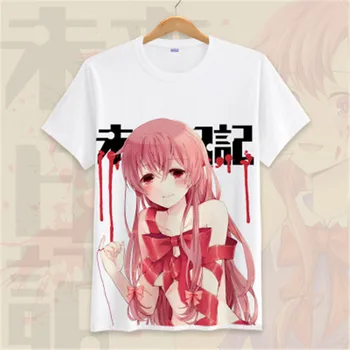 Xxl xxxl xl Plus Veľkosť Anime Budúcnosti Denník Mirai Nikki Gasai Yuno Cosplay T-tričko Krátky Rukáv Školskú Uniformu Cosplay Kostým