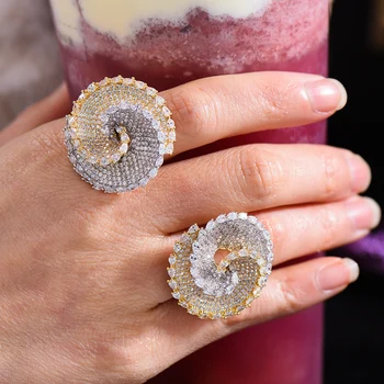 GODKI 2020 VEĽKÝ Módne Luxusné Kolesá ODVÁŽNE tvrdenie Prstene pre Ženy, Svadobné Zapojenie Svadobné Šperky Bageta Zirkón CZ Krúžky