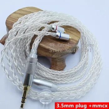 RY-C8 1,2 m DIY Náhradný Kábel 3,5 mm Strieborné pozlátené Inovované Drôt 8 jadro vodič kábla Na Opravu DIY HIFI mmcx slúchadlá kábel