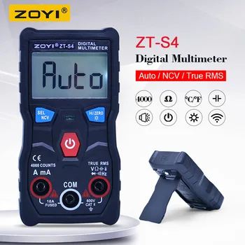 ZT-S4 True RMS Digitálny Multimeter 4000 počíta autoranging AVO meter AC 600V DC Voltmeter +NCV test test teploty