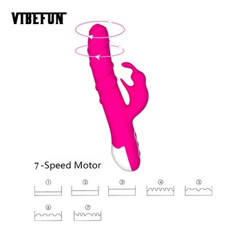 Silikónové Rabbit Vibrátor 360 Stupňov Rotácie G-Spot Vibrátor Tlačením Vibračné dildo Klitorisu Vibrátor Dospelých sexuálnu hračku pre Ženy