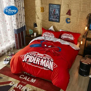 Červená Spiderman posteľná bielizeň Nastaviť pre Deti, Cumlík Obliečky obliečky na Vankúše Spálňa Decor Dvojité Kráľovná Vankúše pre Chlapcov Domova