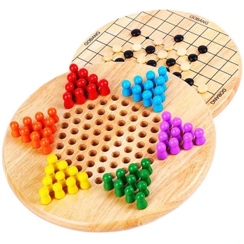Hot Predaj Prenosné Rozvoj Inteligentných Vzdelávania Drevené Hračky Čínskych detí Dáma Hra Puzzle Šach Hračky Pre Deti,