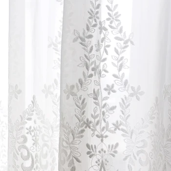 Biely Luxusný Úplnej Záves pre Obývacia Izba Hrnú Tylu Opony pre Spálne Oblasť Prikryť Priadza Balkón Textílie S412#C