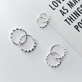 Modian Autentické 925 Sterling Silver Minimalizmus Twist Hoop Náušnice pre Ženy Darček Geometrické Náušnice Jemné Šperky Brincos