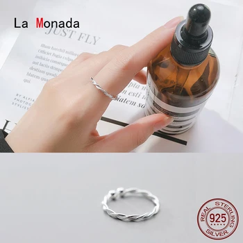 La Monada Vinutia Minimalistický Prst Prstene Pre Ženy 925 Silver Šperky Pre Ženy Krúžky Nastaviteľné Strieborný Prsteň 925 Ženy, Kórejčina