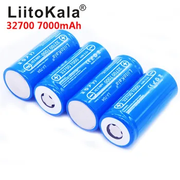6pcs LiitoKala 32700 buniek lifepo4 7000 mah 3.2 V nabíjateľná batéria s plochou strechou, LiFePO4 pre baterku 32700 batérie 6500