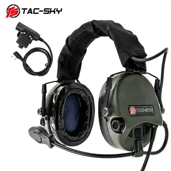 TAC-SKY ČAJ Hi-Hrozba Tier 1 Silikónové chrániče sluchu Vojenské Streľba na Zníženie Hluku Vyzdvihnutie Taktické Headset + KENWOOD U94 PTT
