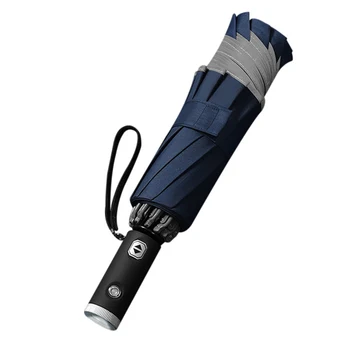 3 násobne reverzný automatický dáždnik košíka vymazať dáždnik dážď žien parasol LED svetlo odrážajúce pásy skladacie slnečné dáždnik rúra, tv dtt