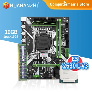 HUANANZHI X99 8M F X99 Doske combo kit set LGA 2011-3 CPU Intel XEON E5 2630L V3 Pamäť 1*16 G DDR4 RECC 2133 M. 2 NVME USB