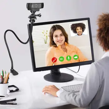 Webcam Stojan Enhanced Odolný Stôl Čeľuste Fotoaparát Upevnite Držiak s Flexibilné Gooseneck pre Logitech Webcam