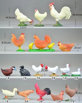 Pevné pvc Simulačný model kačacie a husacie farma zvierat hračky, Dekorácie pevné kohút sliepka mláďatá kačica