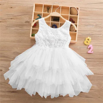 Letné Oblečenie Šaty Pre Dievča Biela Lištovanie Princezná Šaty Elegantné Obrad Rokov Dospievajúce Dievča Kostým Party Formálne Šaty