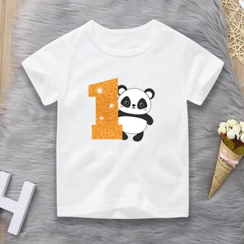 2020 Deti Narodeniny Číslo 1~9 Panda Karikatúra Tlače T-shirts Boy&Girl Roztomilej Zvierat hre Zábavné detské Darček Tričko Baby Kawaii Topy