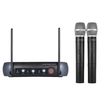V900 Bezdrôtový Mikrofón 2 Kanály Miešanie Funkcia KTV Profesionálny Mikrofón Domov pre Karaoke Systém