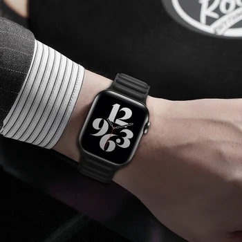 Kancelárske Kožené Odkaz pre Apple hodinky kapela 44 mm 40 mm 38 mm 42mm 1:1 Pôvodný watchabnd Magnetické Slučky náramok iWatch seires 5 4 SE