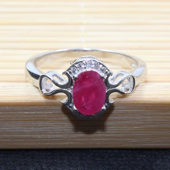 Propagácia prírodných ruby silver ring 4 mm * 6 mm ruby drahokam strieborný prsteň pevné 925 striebro, šperky, ruby romantický darček pre dievča